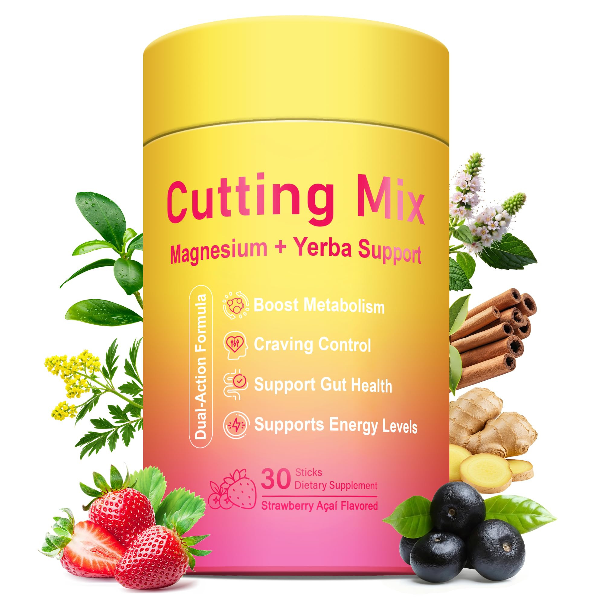 Cutting Drink Mix – Berberine, 5-HTP, Yerba Mate & Magnesium, FOS | Supports Satiety Signaling,... | Amazon (US)
