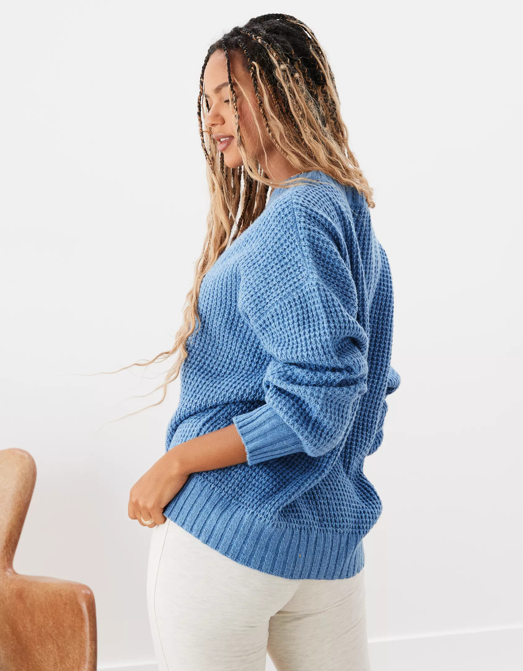 AE Oversized Waffle Knit Sweater | American Eagle Outfitters (US & CA)