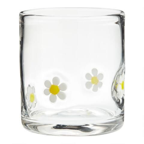 Daisy Inlay Double Old Fashioned Glass | World Market