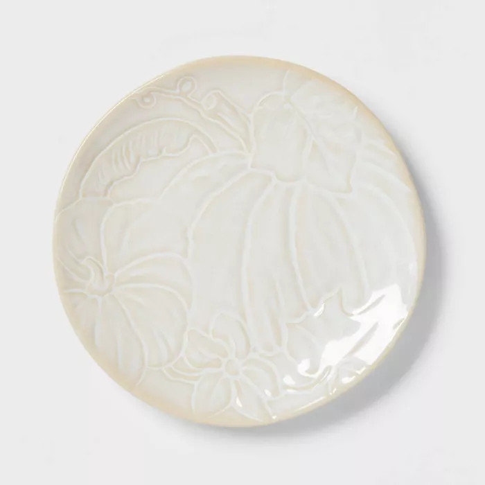 6" Stoneware Floral Dessert Plate Brown - Threshold™ | Target