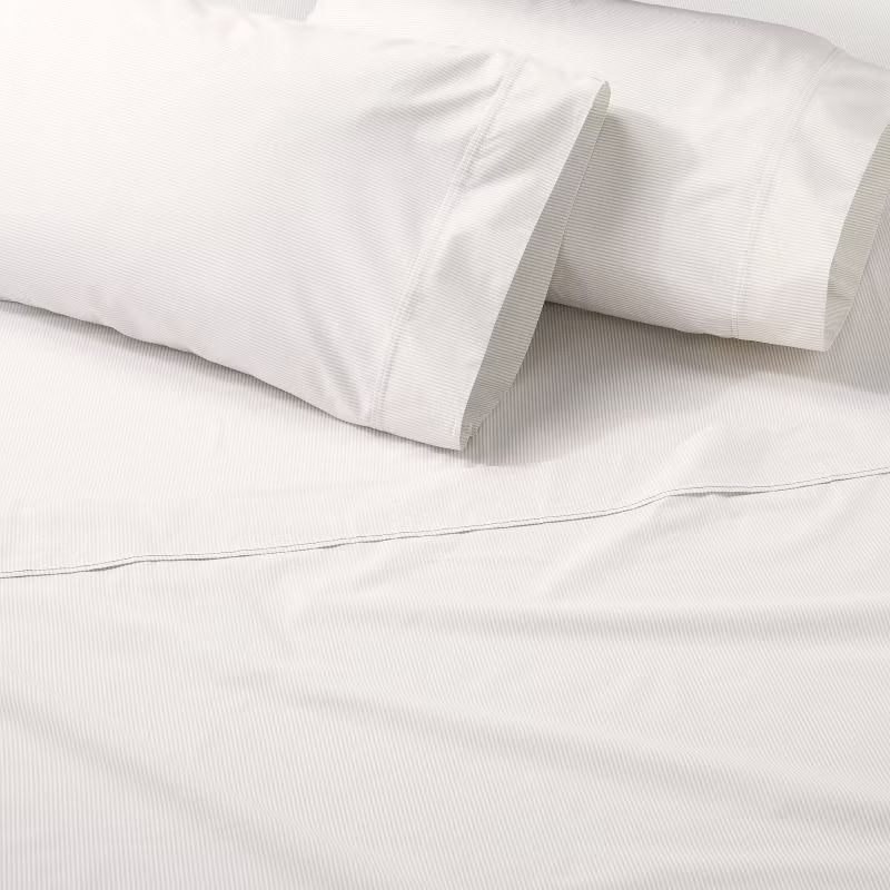 Cotton Percale Microstripe Sheet Set - Hearth & Hand™ with Magnolia | Target