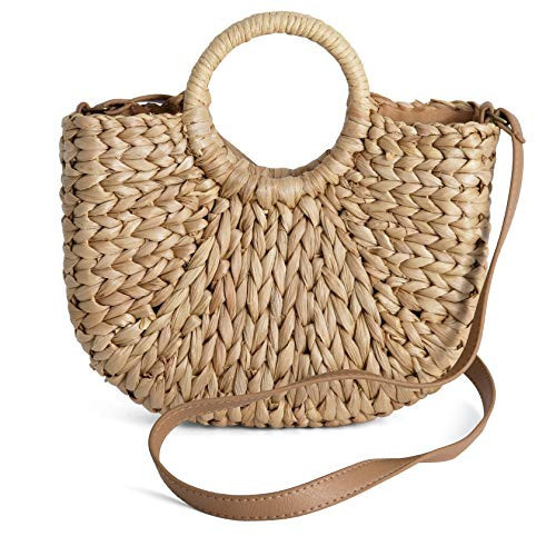 Rutledge & King Straw Crossbody Bag - Straw Bag with Handle - Straw Purse (Brown) | Amazon (US)