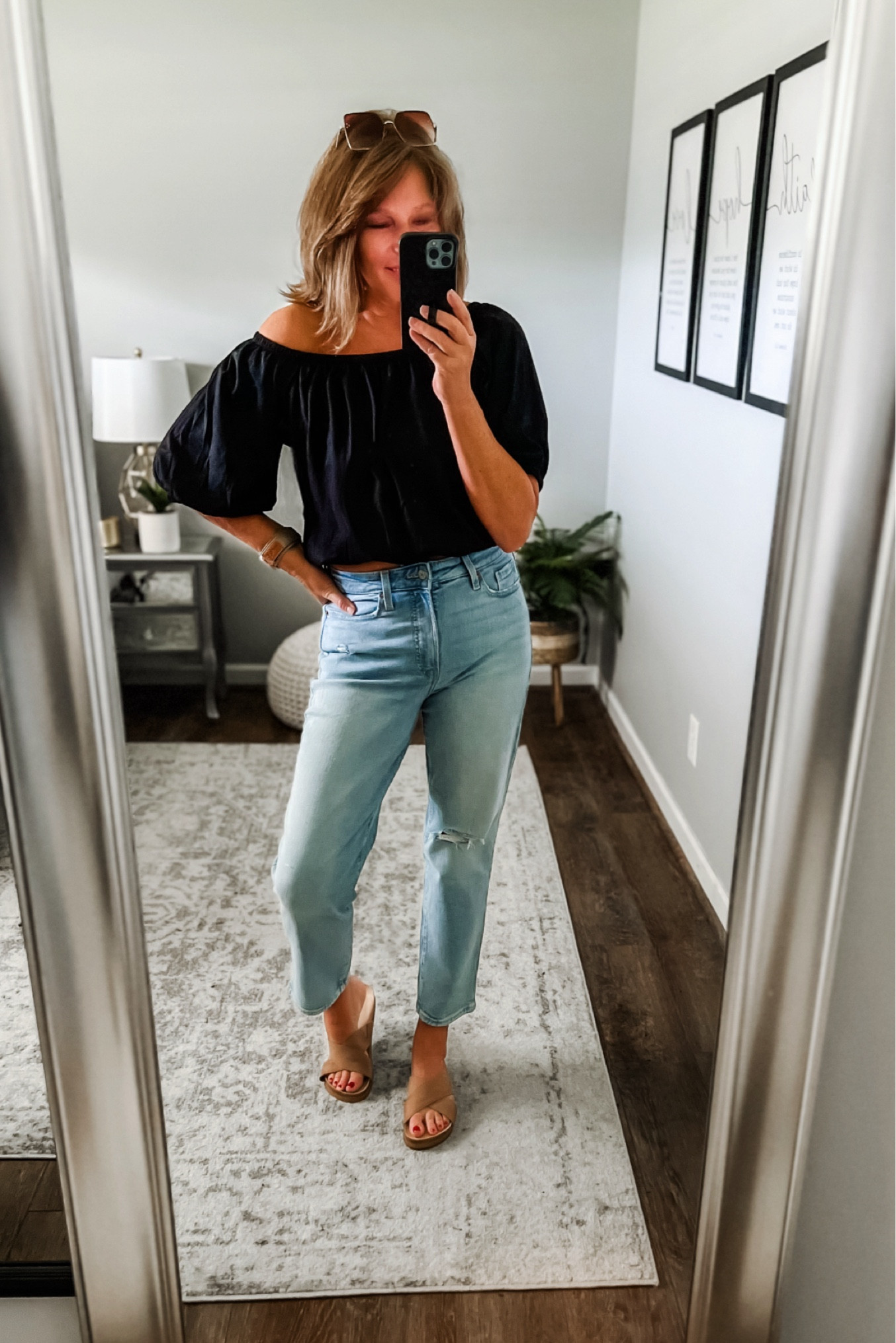 OG ankle jeans come in more colors, fits tts, some stretch. Fabulous support in the tummy area! Everything from Old Navy, all fits tts, more colors. 

Summer outfit, jeans, sale, tops, fashion over 40, casual outfit, sandals, affordable outfit, trends 

#LTKSummerSales #LTKStyleTip #LTKFindsUnder50