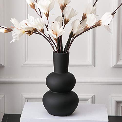 Tenforie Ceramic Vase, Black Flower Vase for Home Decor Living Room, Home, Office, Centerpiece,Ta... | Amazon (US)