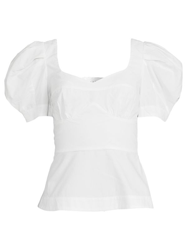 Tanya Taylor ​Aliyah Puff Sleeve Top on SALE | Saks OFF 5TH | Saks Fifth Avenue OFF 5TH