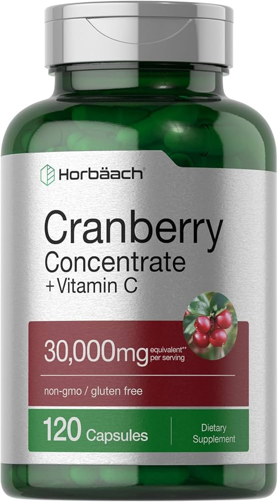 Horbäach Cranberry Concentrate Extract Pills + Vitamin C | 30,000mg | 120 Capsules | Supplement ... | Amazon (US)