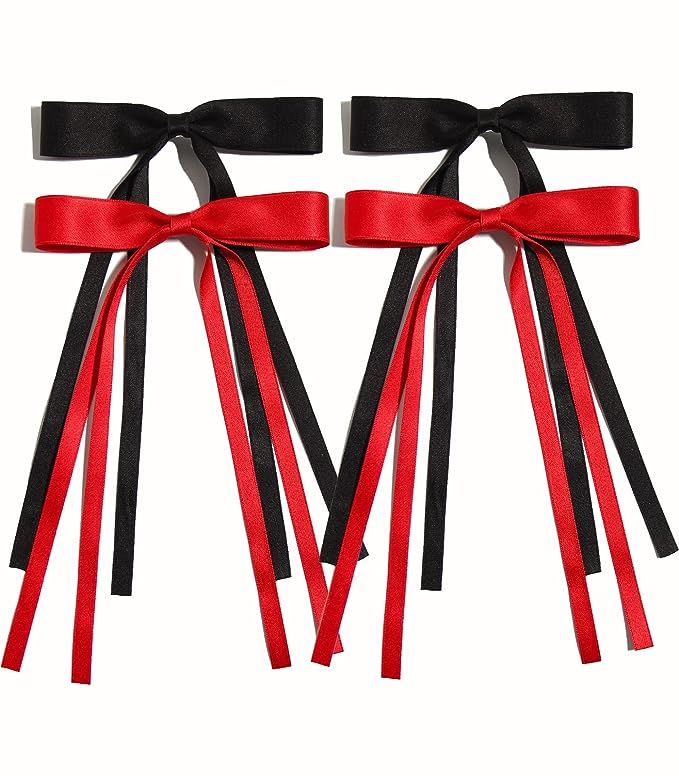 4pcs Hair Clips for Women Tassel Ribbon Bowknot Hair Clips with Long Tail, Women Hair Clip for Gi... | Amazon (US)
