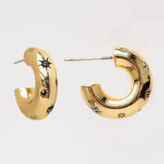 Arya Celestial Chunky Hoop Earrings | Local Eclectic