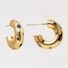 Arya Celestial Chunky Hoop Earrings | Local Eclectic