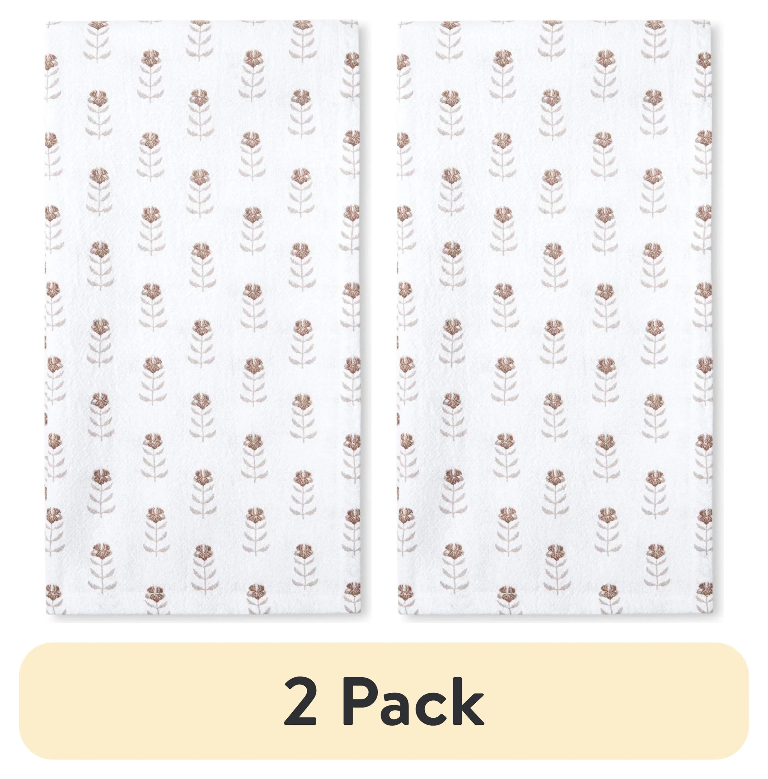 (2 pack) Beautiful 1-Piece Printed Floursac Cloth, Brown, 30"W x 30"L | Walmart (US)