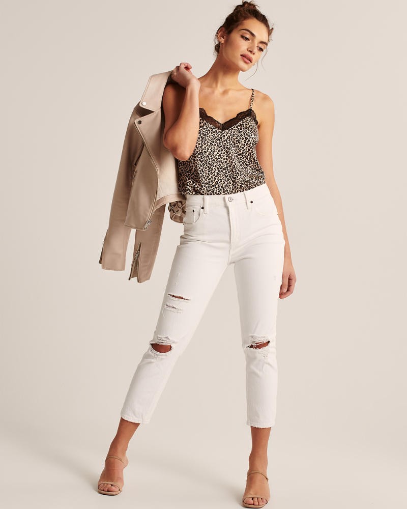 Lace Trim Double Strap Cami | Abercrombie & Fitch (US)