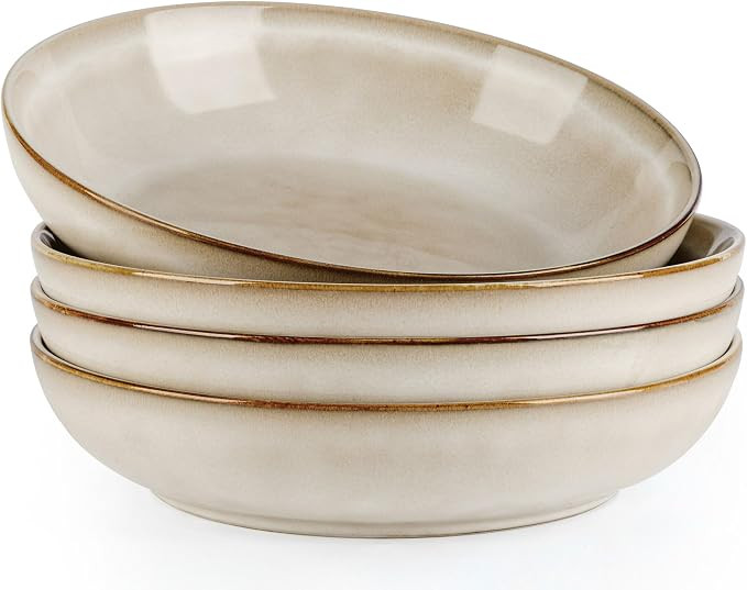 AmorArc 8.5’’ Ceramic Pasta Bowls Set of 4, 36oz Large Stoneware Bowls Set | Amazon (US)
