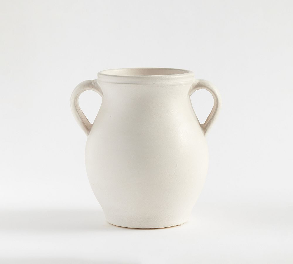 Joshua Ceramic Vase, Small, White | Pottery Barn (US)