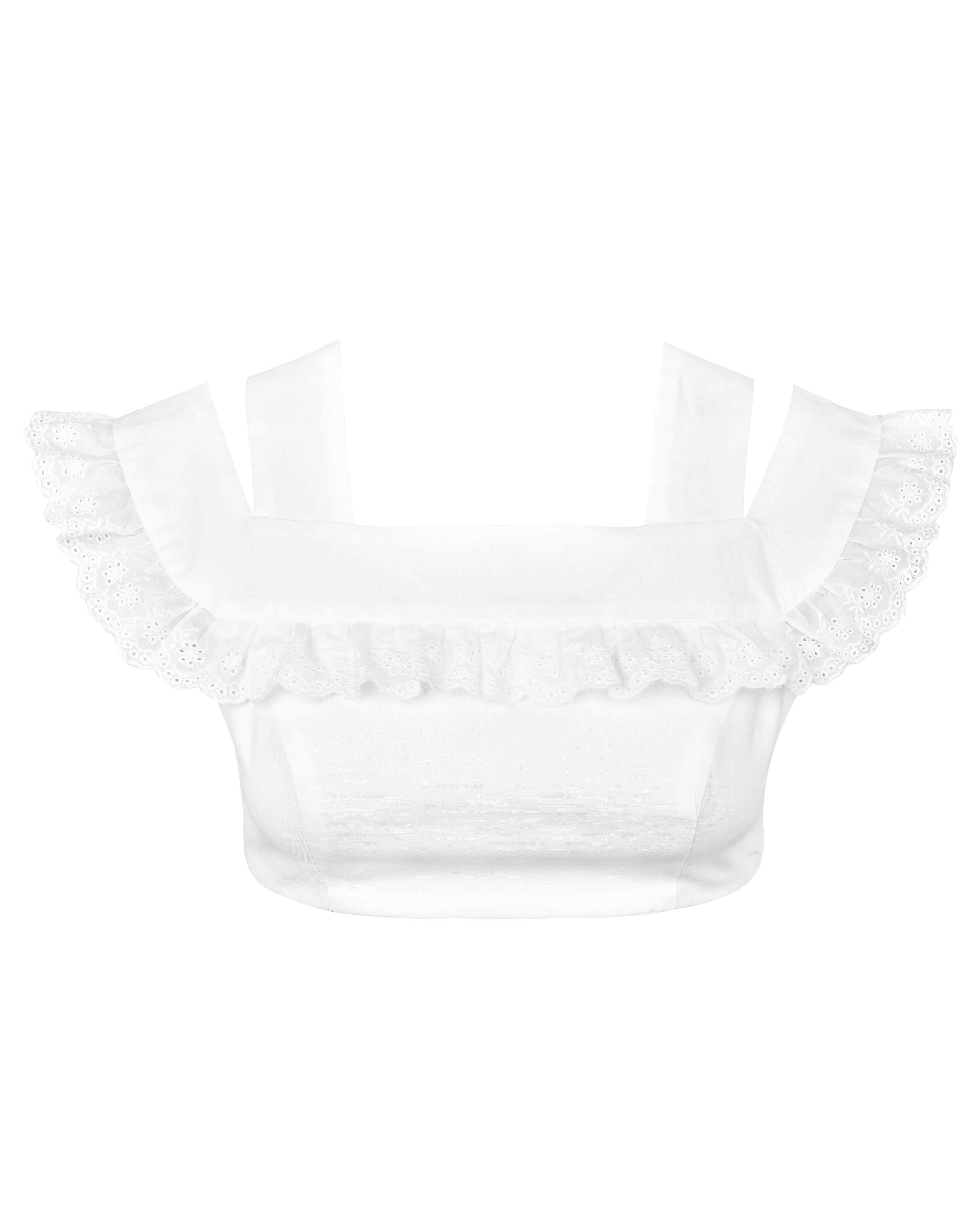 Lace Cut Crop - White | My Mum Made It