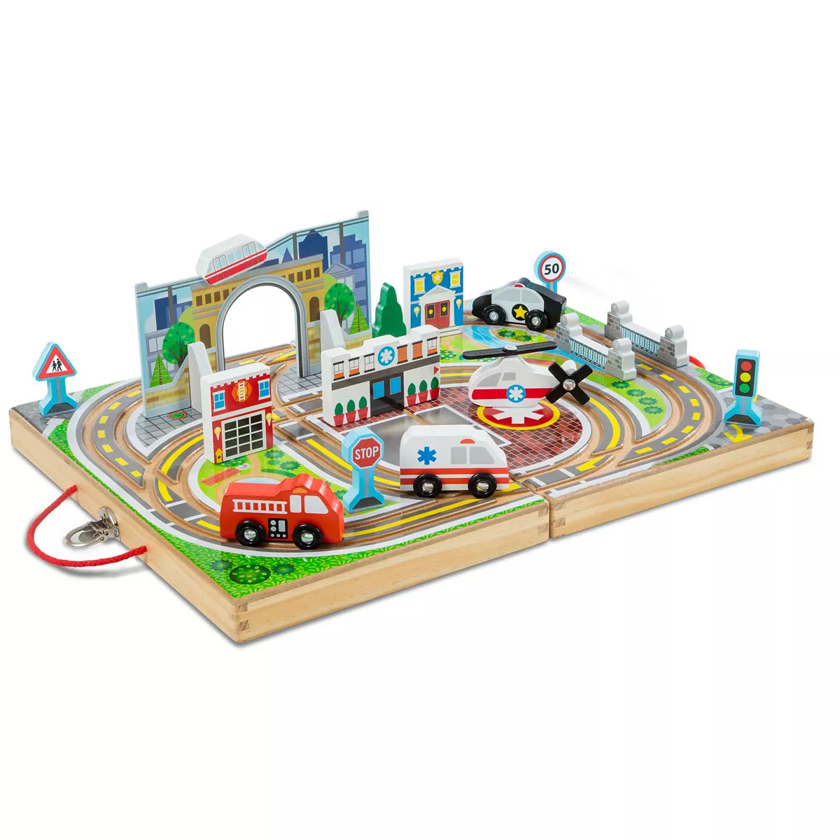 Melissa & Doug 18-Piece Wooden Take-Along Tabletop - Town | Kohl's