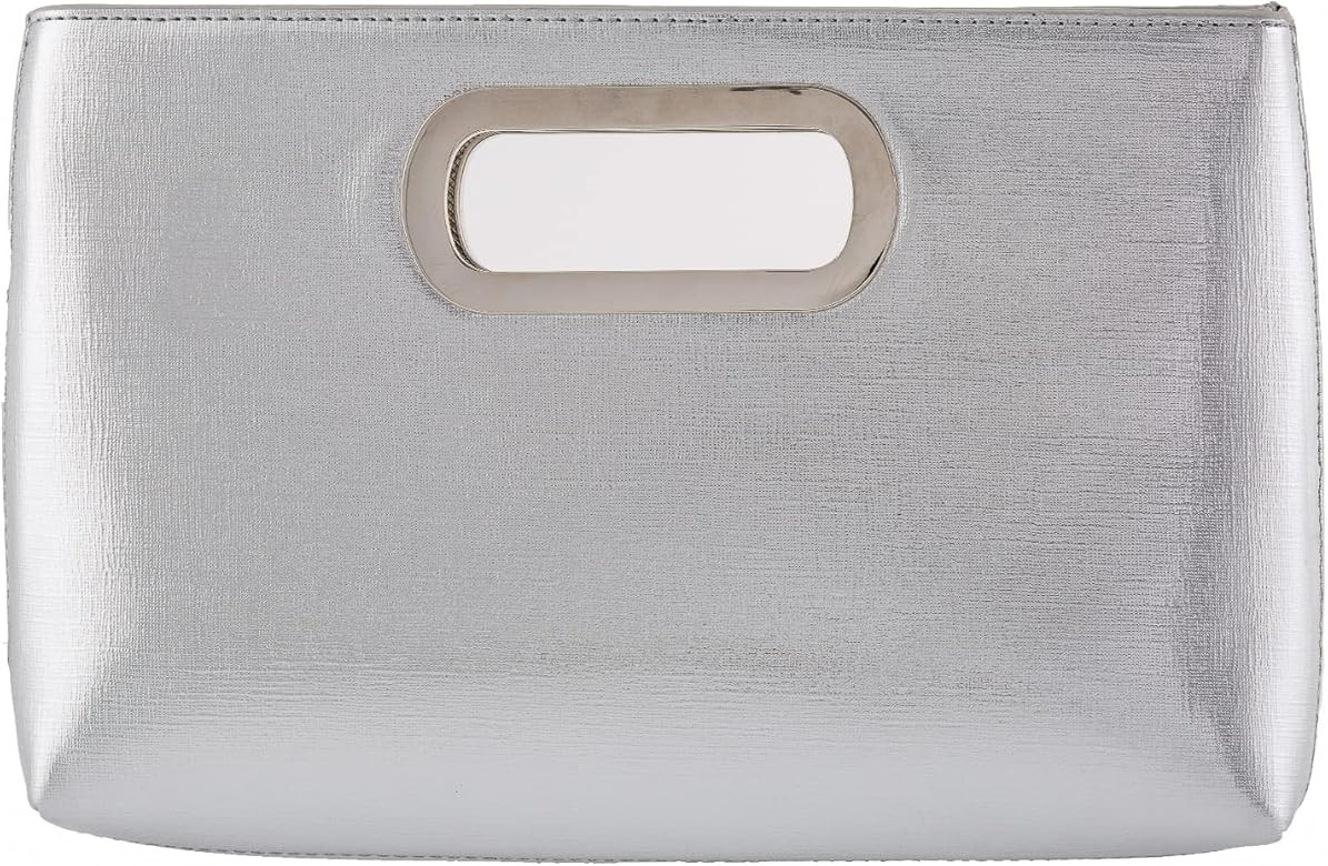 Crushed Metallic Top Handle Clutch | Amazon (US)