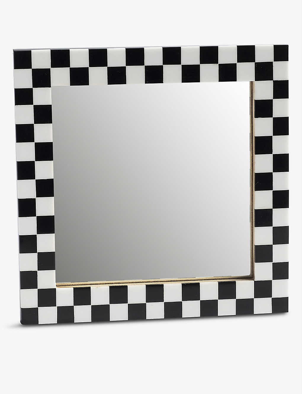 KLEVERING Checked wooden mirror 17.5cm | Selfridges