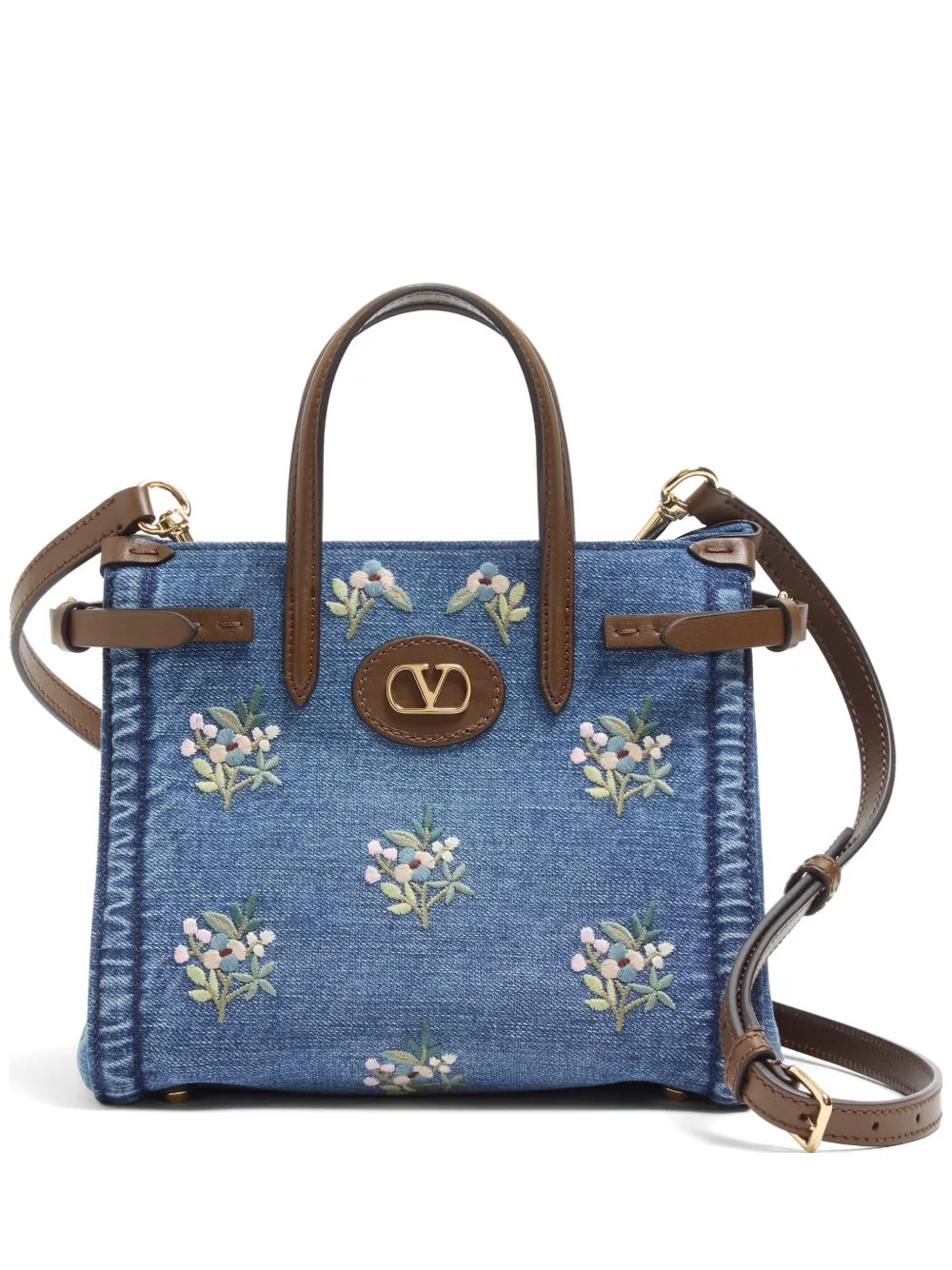 Antibes small embroidered denim shopping bag | Farfetch Global