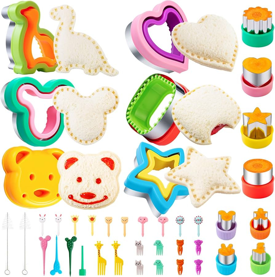 Sandwich Cutter for Kids Lunch LARGE 40 Pcs, Nifogo Uncrustables Sandwich Maker, Cookie Cutters, ... | Amazon (US)