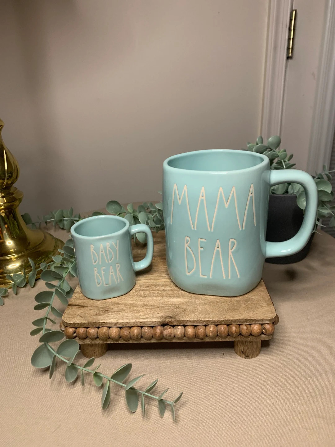 Mama bear and mini baby bear mug set - Rae Dunn mom and child mug set | Etsy (US)