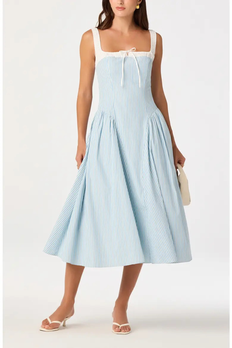 Hazel Ticking Stripe Midi Dress (Women) | Nordstrom | Nordstrom