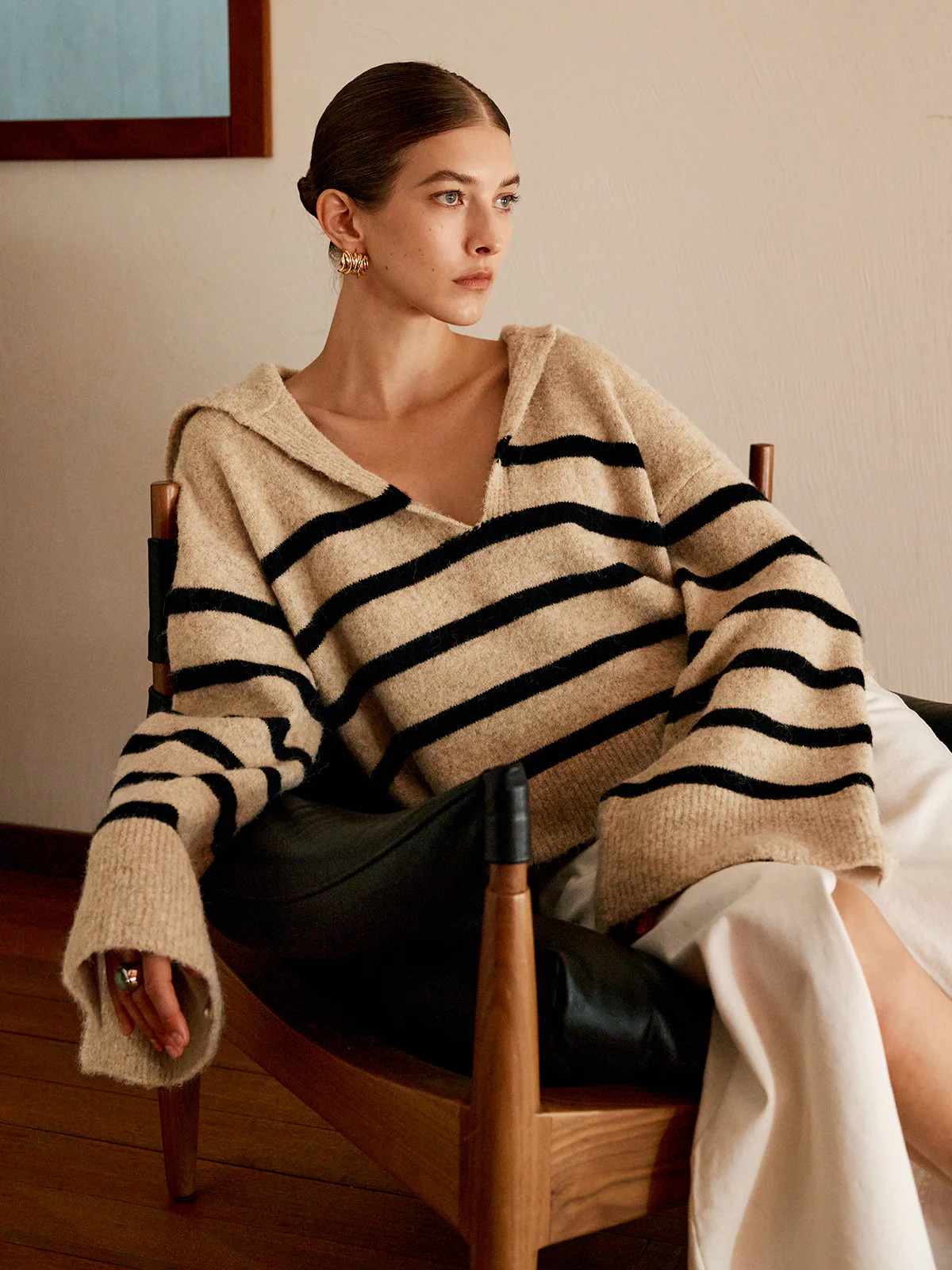 Oversized Striped Pullover Sweater | Commense