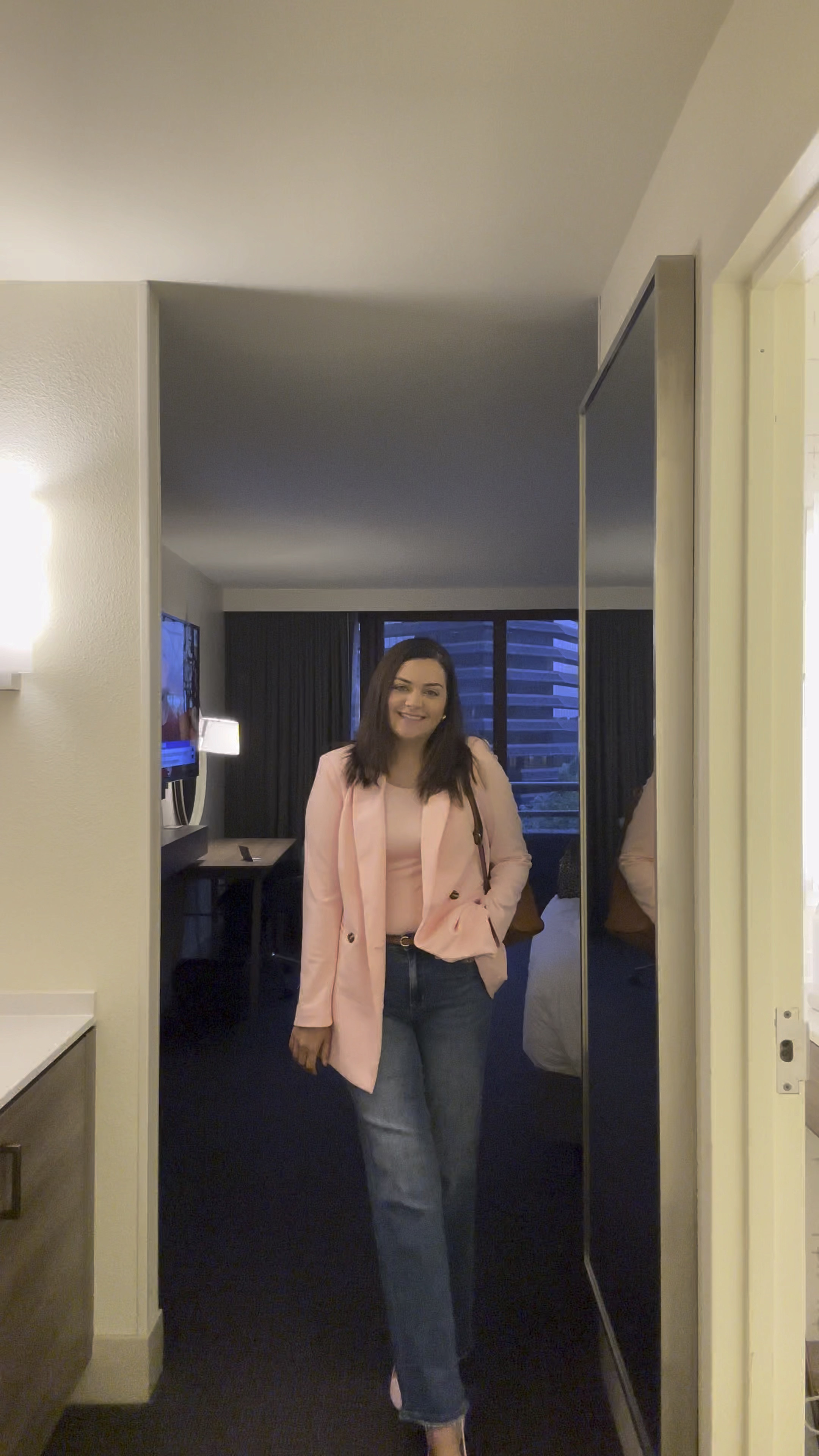 Work style. Pink blazer. Vici denim. Wide leg jeans. Fall denim. Pink bodysuit. Amazon fashion finds. Amazon backpack. Amazon home. Amazon shoes. 

#LTKmidsize #LTKstyletip #LTKfindsunder50