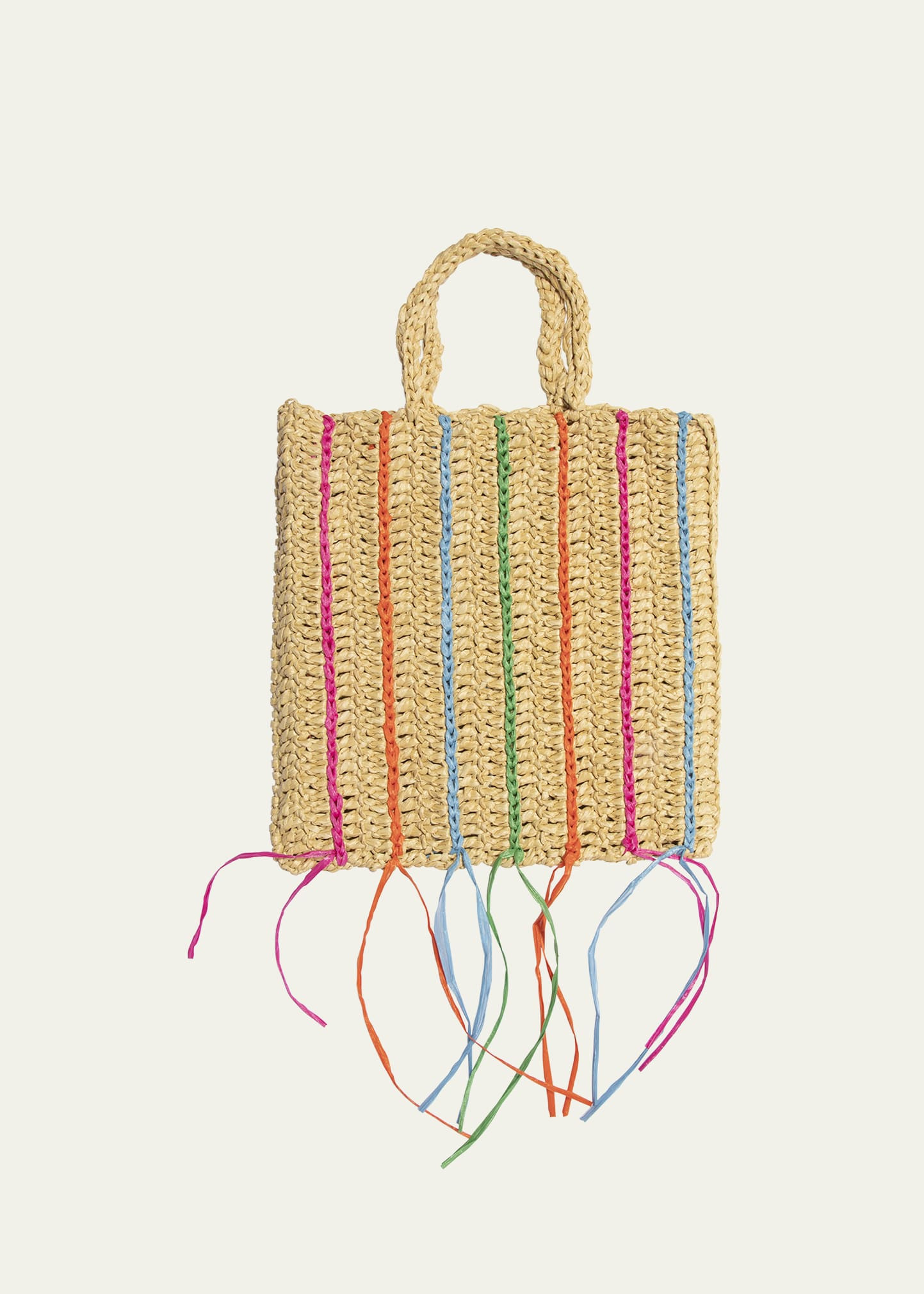 Maria La Rosa Margherita Striped Fringe Tote Bag | Bergdorf Goodman