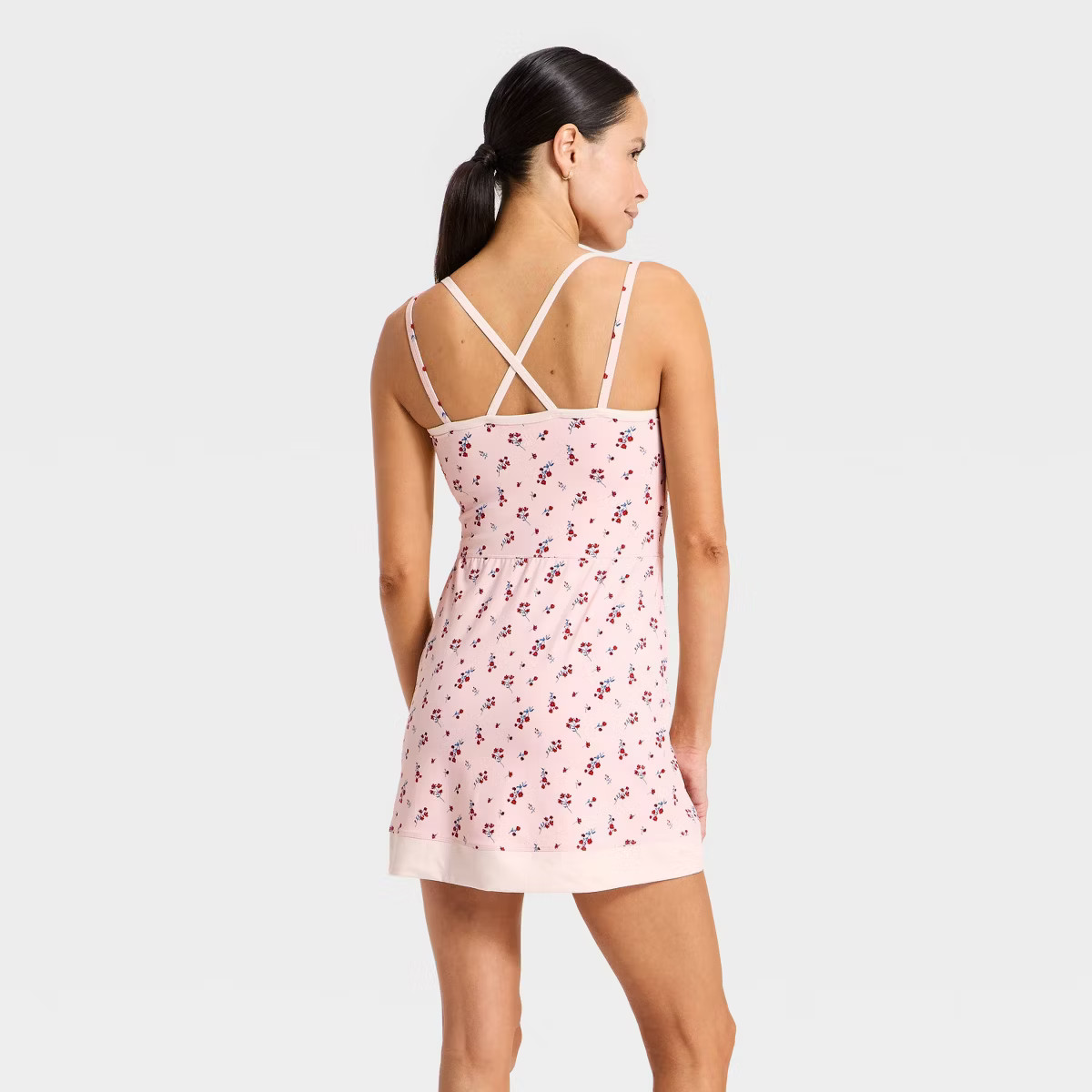 Women's Knit Strappy Active Dress - All In Motion™ Light Pink Floral | Target