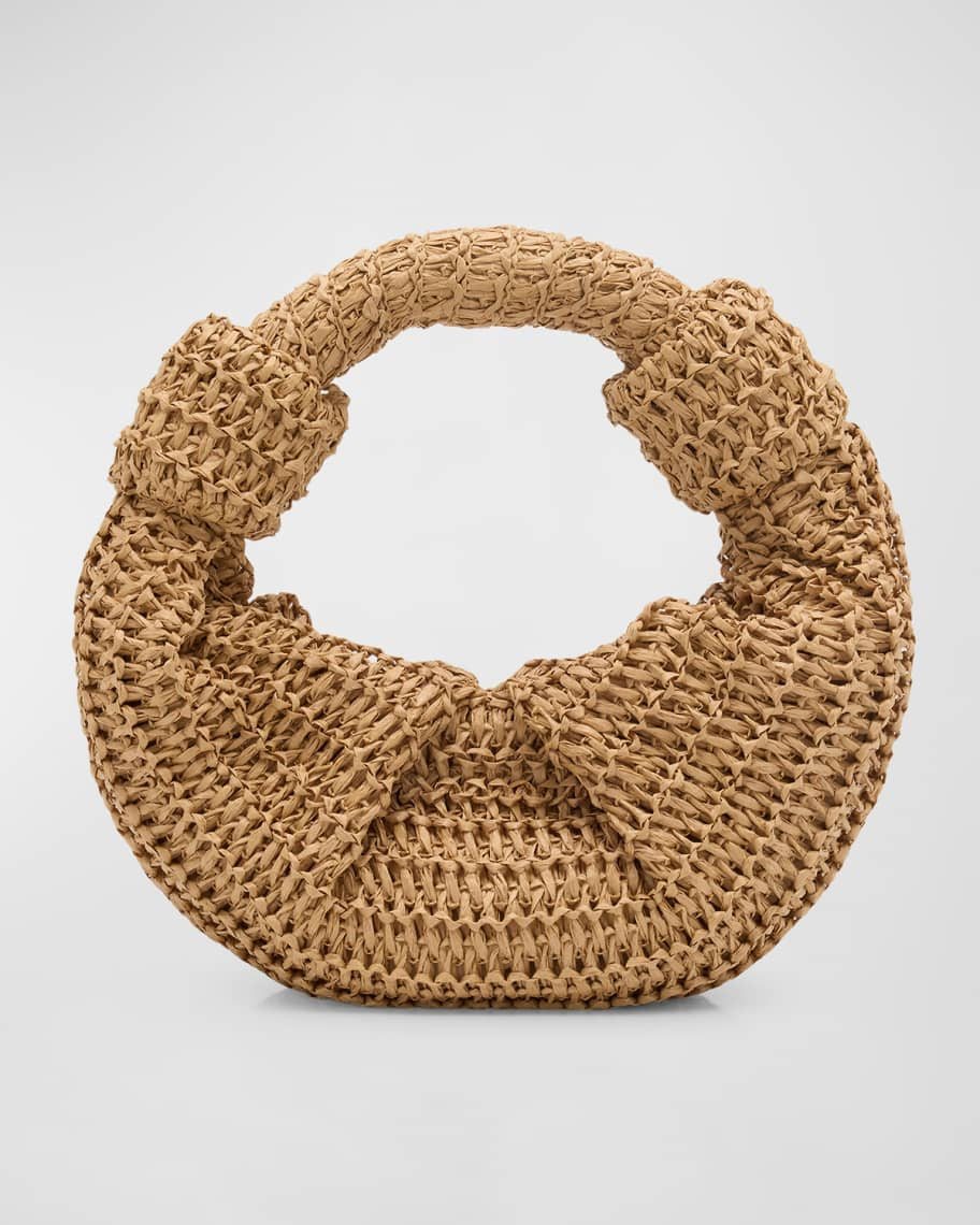 Lopsy Knot Straw Top-Handle Bag | Neiman Marcus