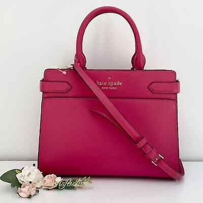 NWT Kate Spade purse staci medium satchel hot pink leather shoulder bag new | eBay US