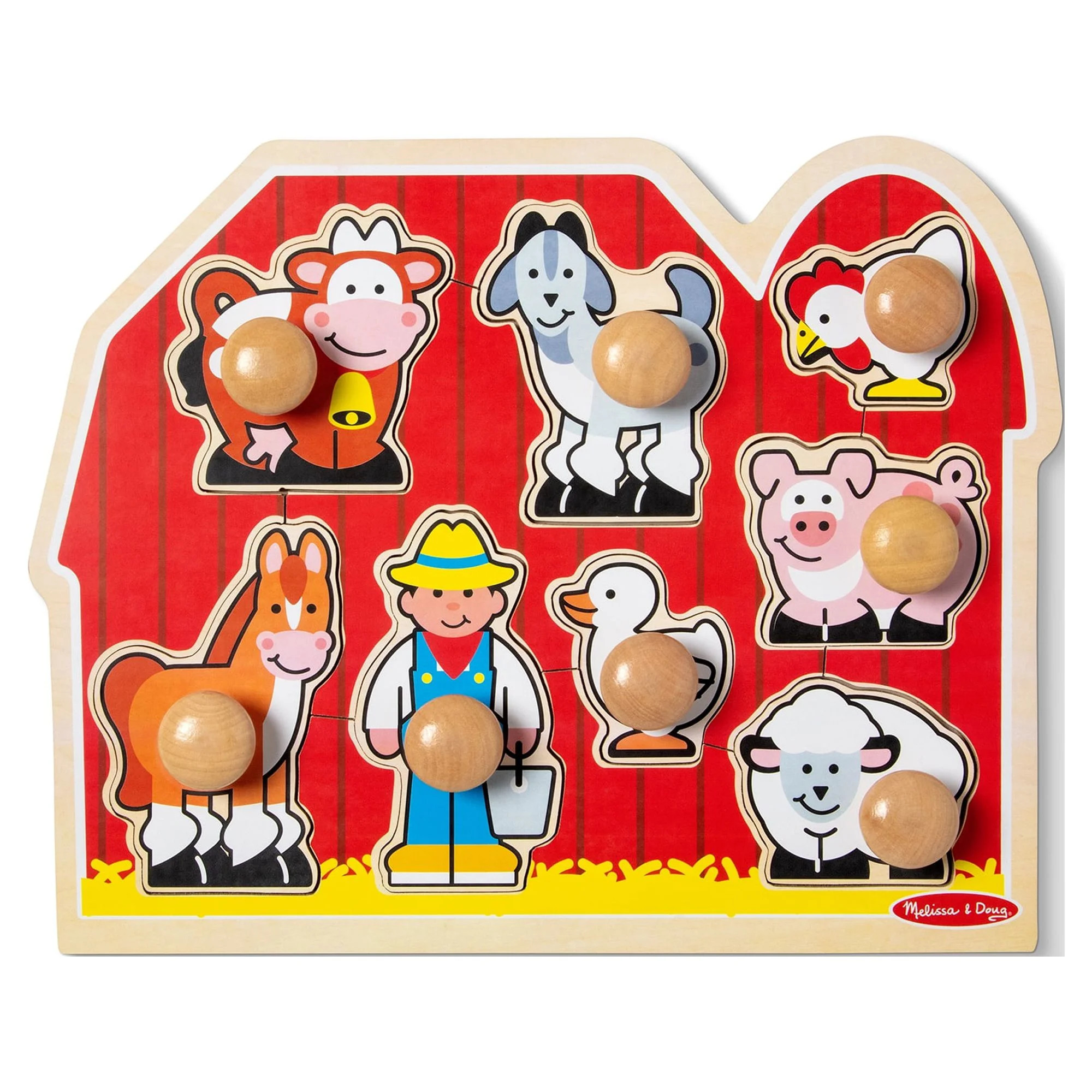 Melissa & Doug Farm Animals Jumbo Knob Wooden Puzzle | Walmart (US)