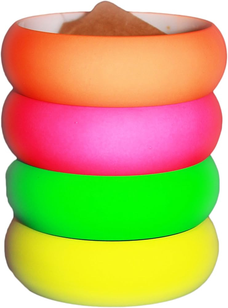 4 Pack 1980s Style Costume Bracelets 1" Soft Bangles | Amazon (US)