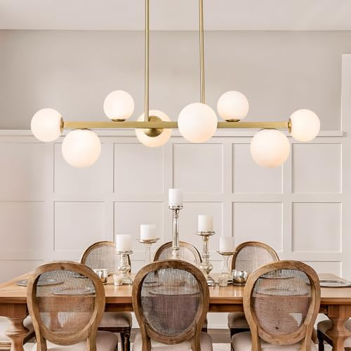 Jonsi Dining Room Light Fixture Over Table, Mid Century Chandeliers, Modern 8 Lights Globe Glass ... | Amazon (US)
