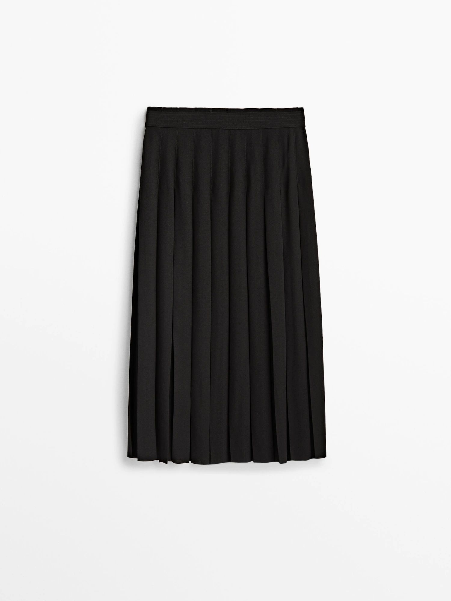 Black box pleat midi skirt | Massimo Dutti (US)