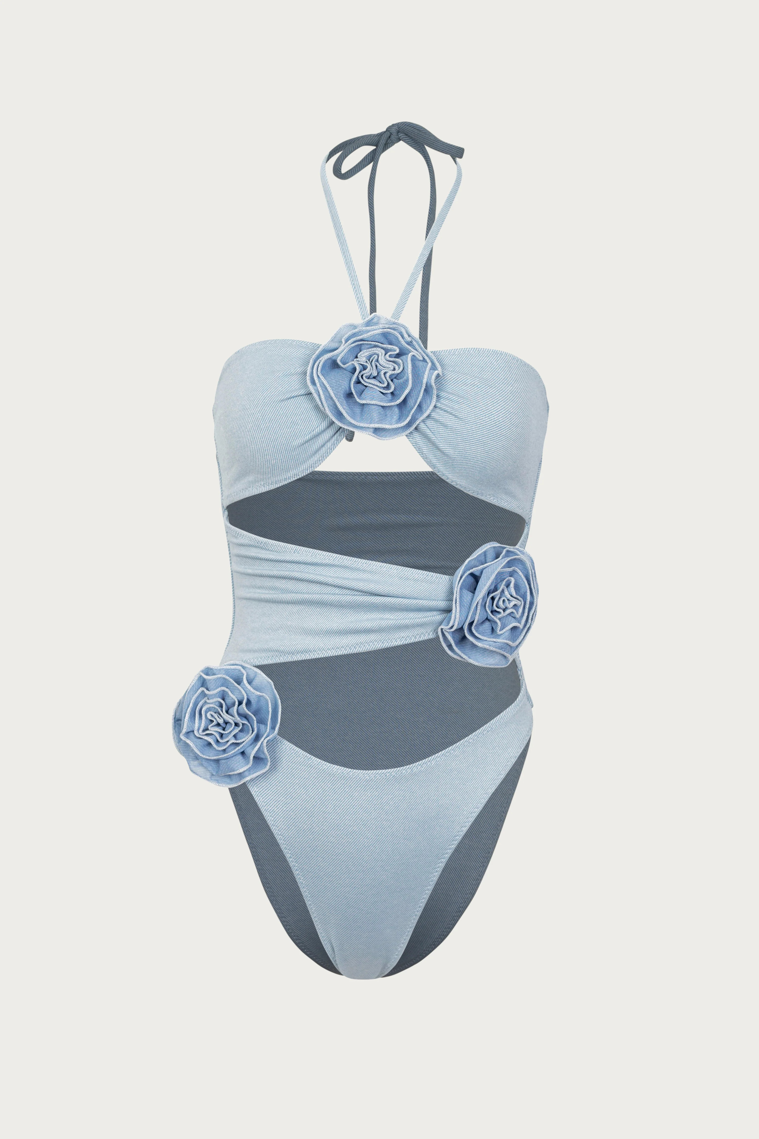 Rose Cut Out One Piece (Denim/Denim) | SAME