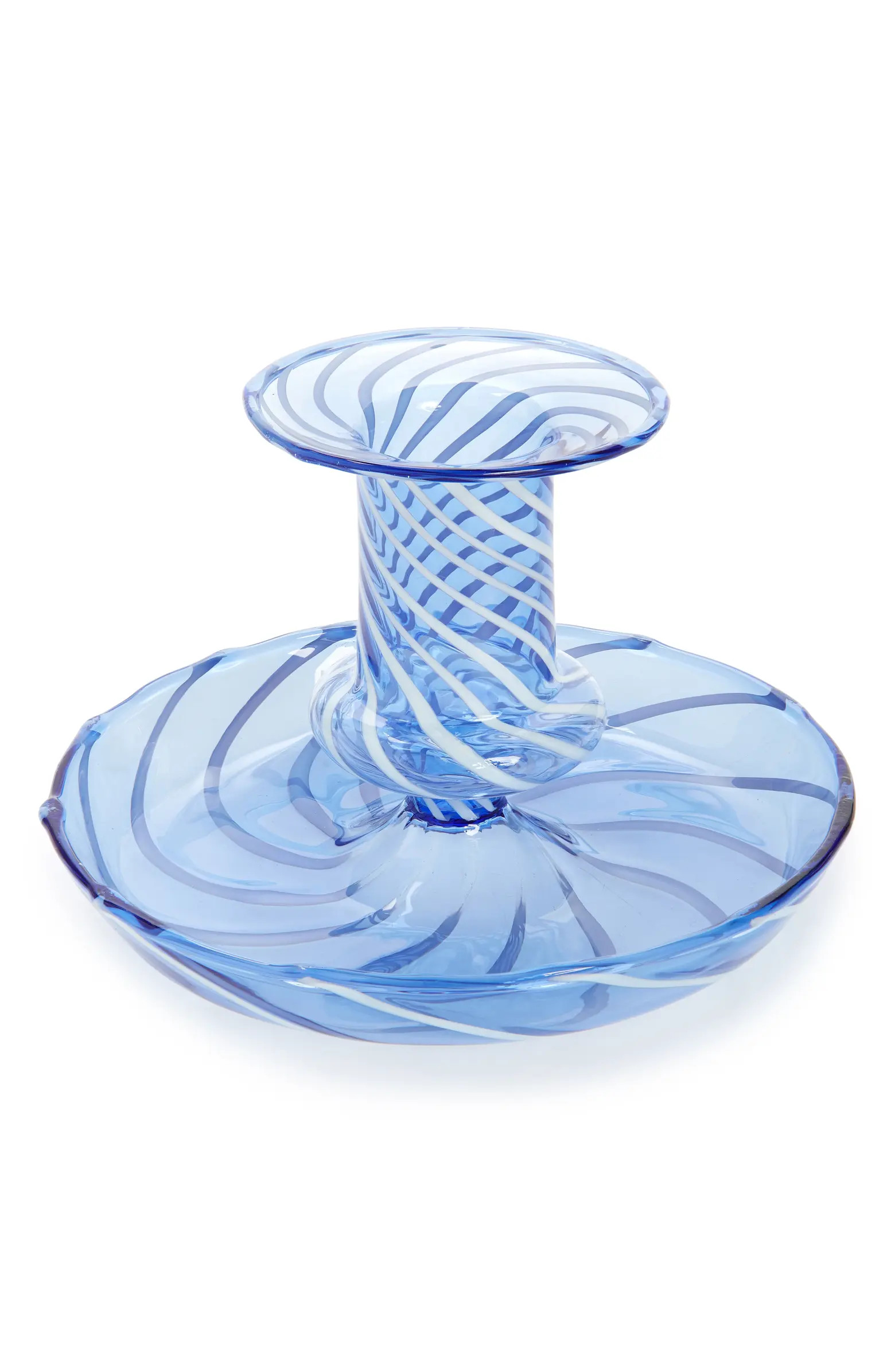 HAY Flare Stripe Glass Candleholder | Nordstrom | Nordstrom