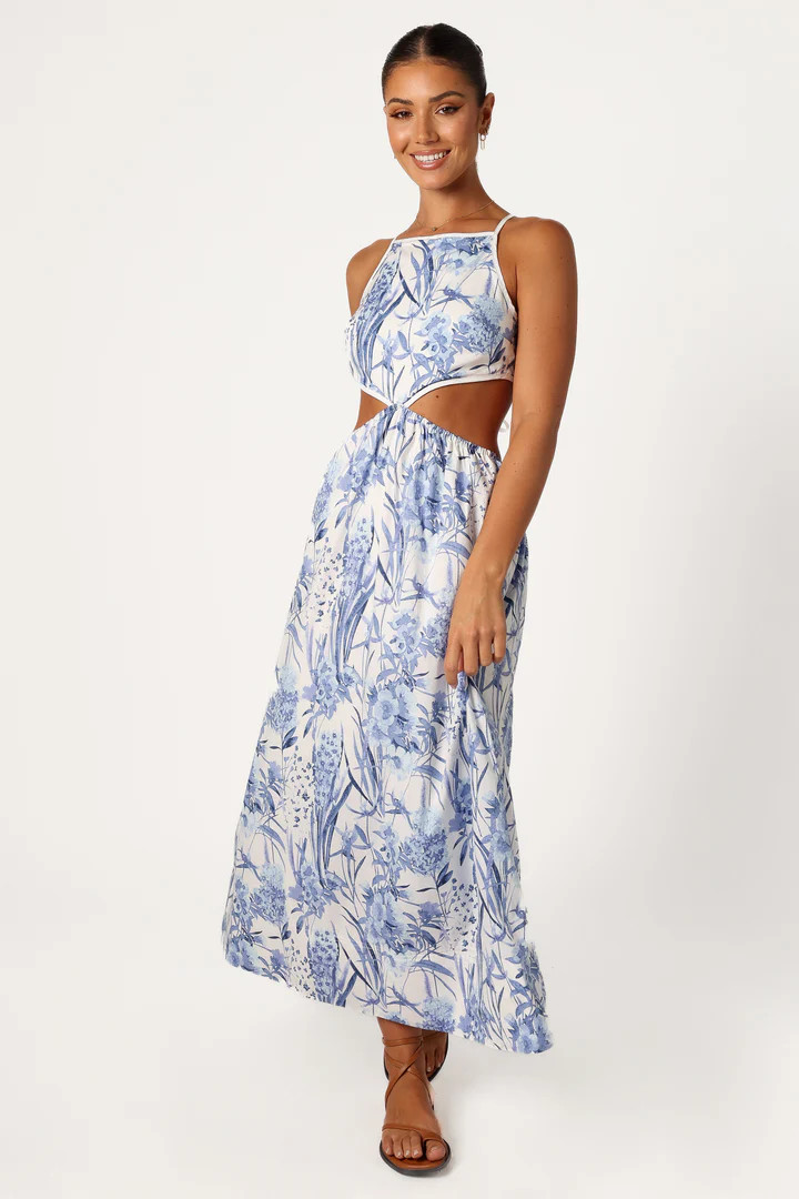 Sena Midi Dress - Blue Floral | Petal & Pup (US)