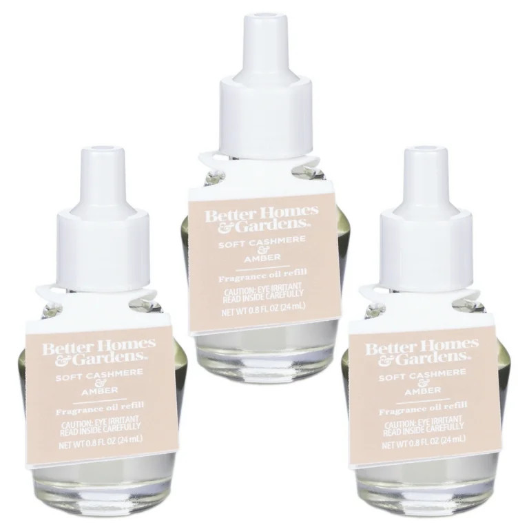 Soft Cashmere Amber Fragrance Oil Refill, Better Homes & Gardens, 24 ml, 3-Pack | Walmart (US)