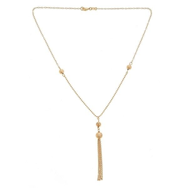 Gold Plated Gold Ball Tassel Drop Necklace | Bed Bath & Beyond