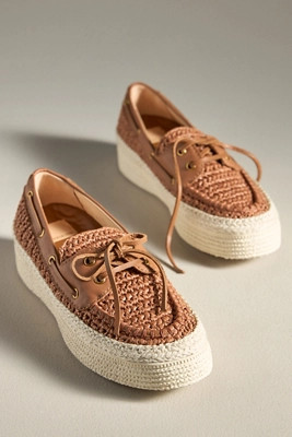 Dolce Vita x Anthropologie Raffia Platform Boat Shoes | Anthropologie (US)