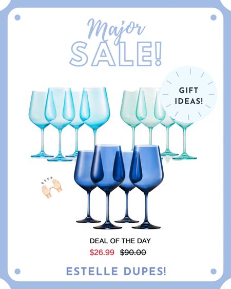 Gift ideas!! Found some great Estelle colored wine glass DUPES on major sale!! 
And there are so many colors available 😍 Now priced between $26.99 -$30 for a set of 4 👏🏻👏🏻👏🏻 

And for anyone looking to buy the real deal, I still have a coupon code that works and will give you 20% off!! Shoot me a dm or message to get the code 🤗

#LTKsalealert #LTKunder50 #LTKGiftGuide