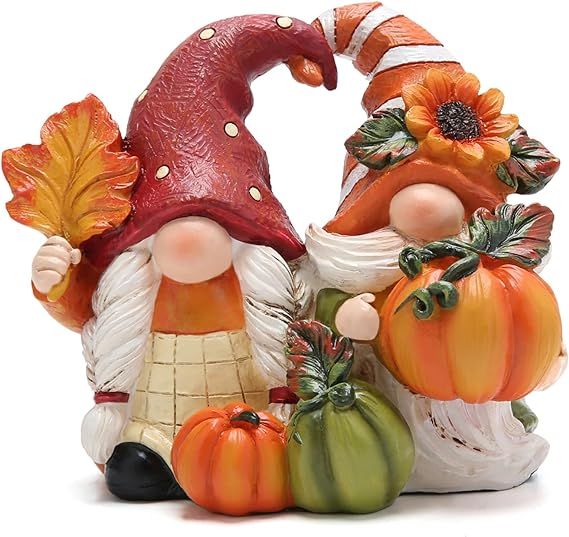 Hodao Fall Thanksgiving Pumpkin Gnomes Decorations Handmade Swedish Tomte Gnomes Elf for Fall Dec... | Amazon (US)
