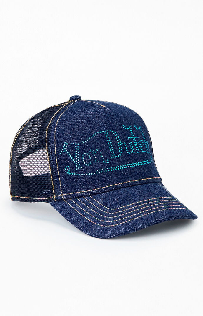 Von Dutch Bling Trucker Hat in Navy | PacSun