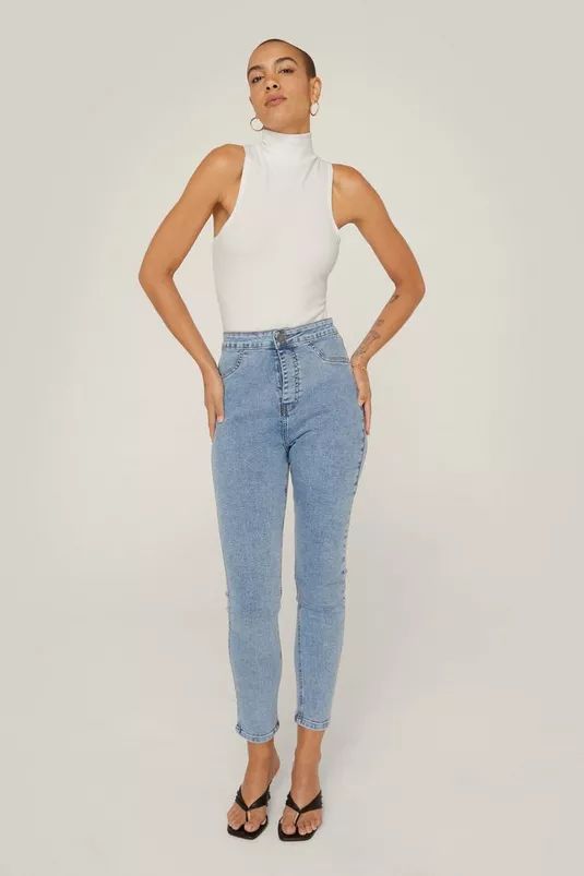 Recycled Cotton Booty Shape Skinny Jeans | Nasty Gal (US)
