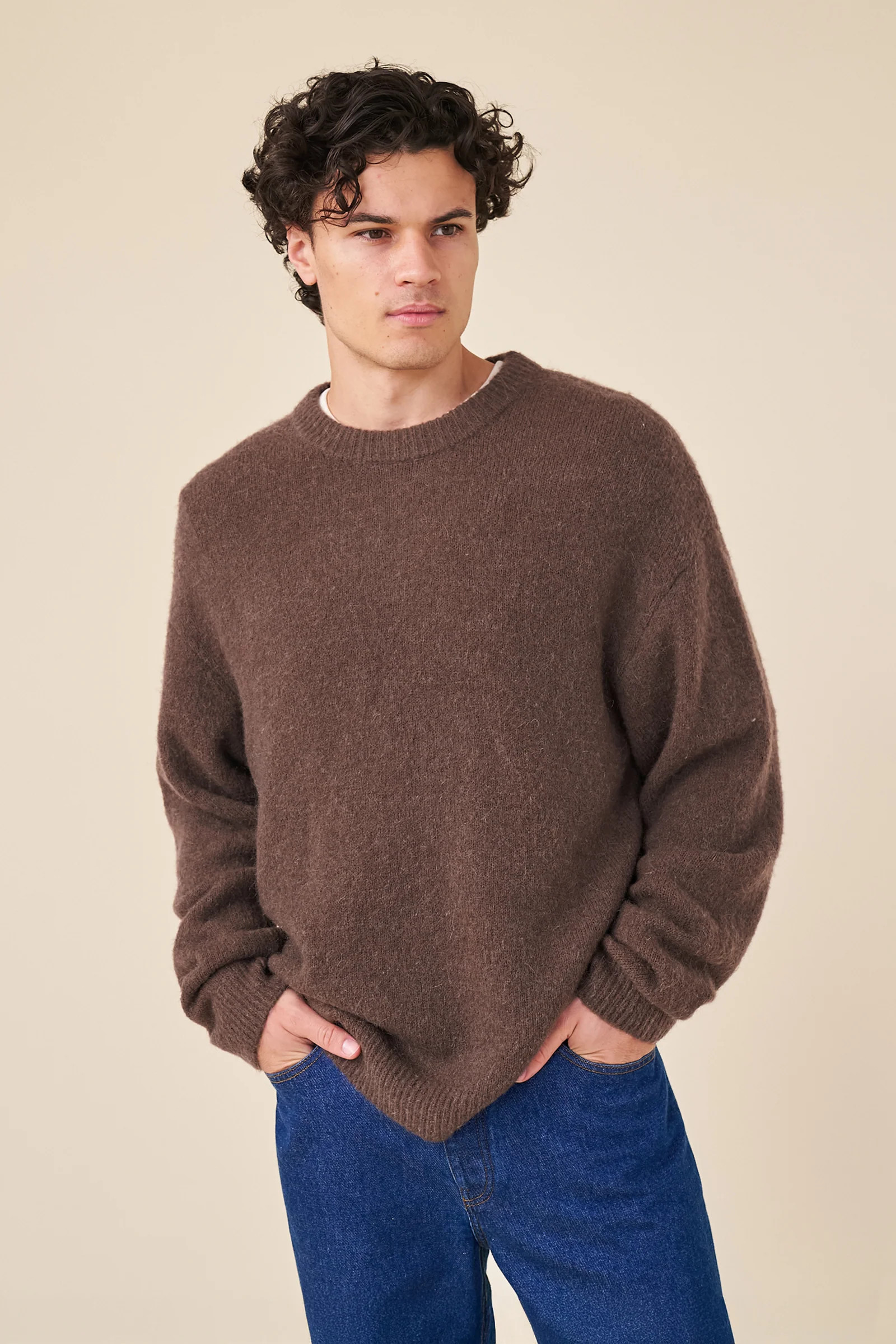 BAXTER MOHAIR BLEND SWEATER - WALNUT BROWN | bound clothing