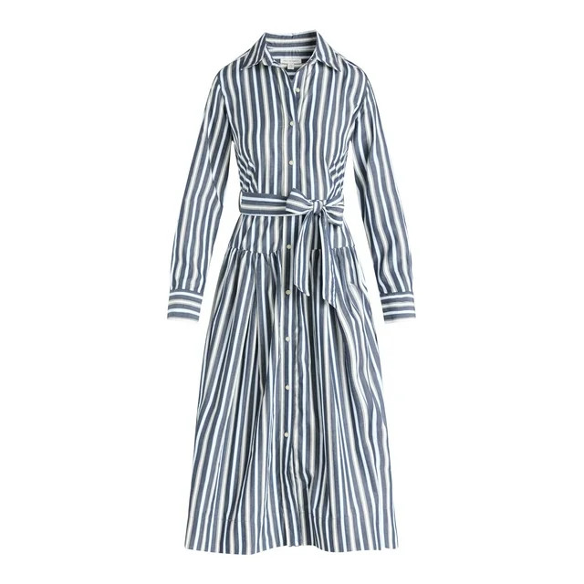 Free Assembly Women's and Women’s Plus Belted Cotton Maxi Shirtdress with Long Sleeves, Sizes X... | Walmart (US)