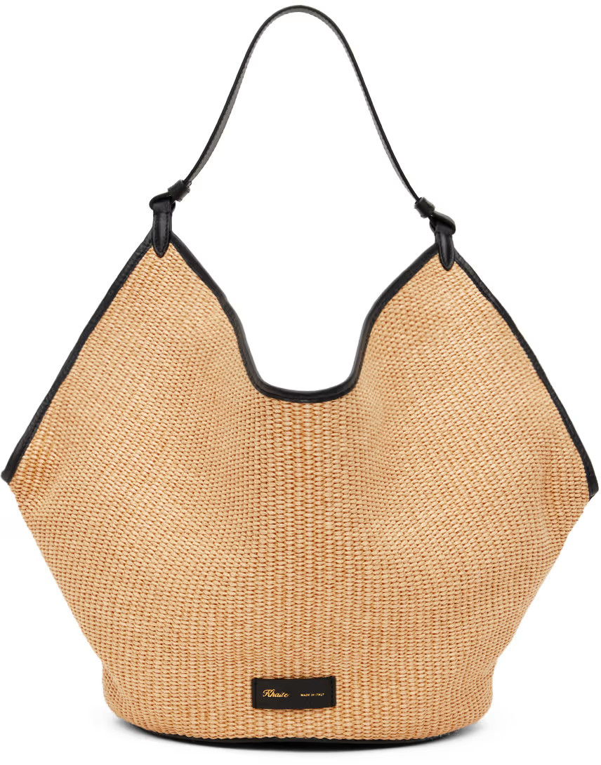 Tan & Black 'The Medium Lotus' Tote | SSENSE