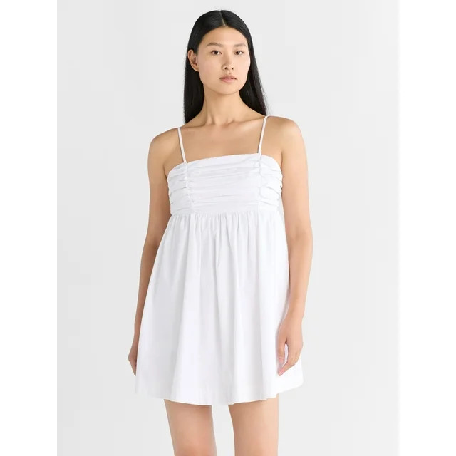 Free Assembly Women's Pleated Cotton Mini Dress, Sizes XS-XXXL | Walmart (US)