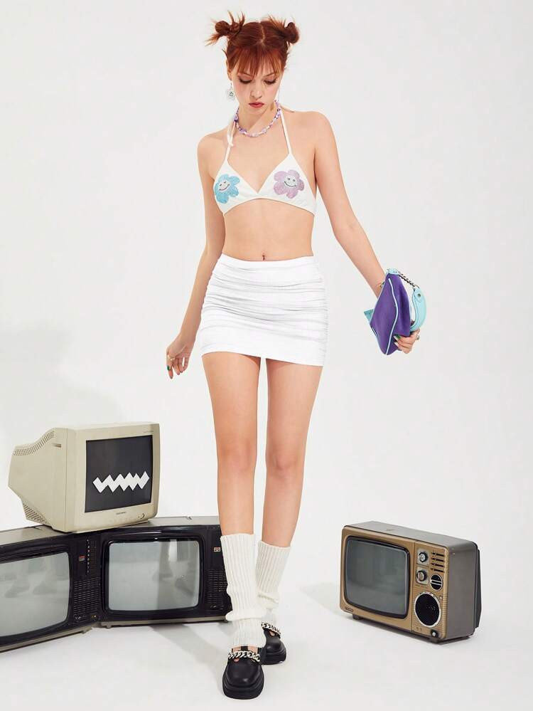 SHEIN ICON Damskie Spódnice Pomarszczona Prosty Seksowne | SHEIN
